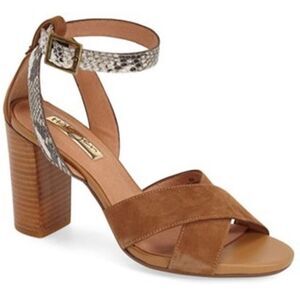 Halogen Nordstrom’s Haley Tan Suede Snake Print Block Heels